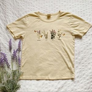 Urban Outfitters Light Yellow Graphic Tee - Size L